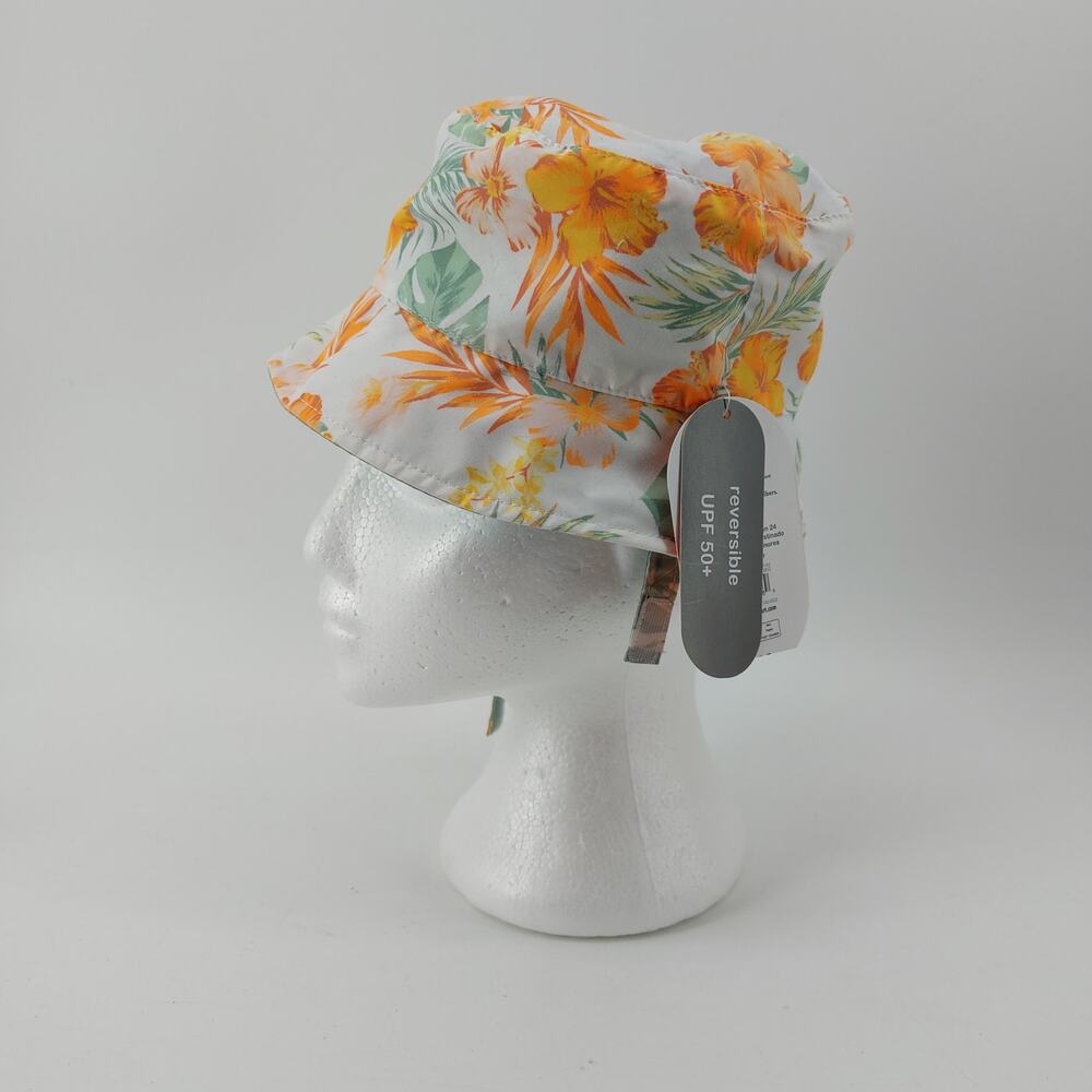 Wonder Nation Reversible Sunhat UPF 50+ Hibiscus Flower Tropical One Size